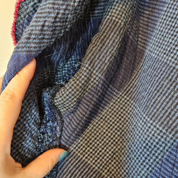 Handmade Terrycloth Blue Open Front Jacket Size Large - Picture 10 of 11